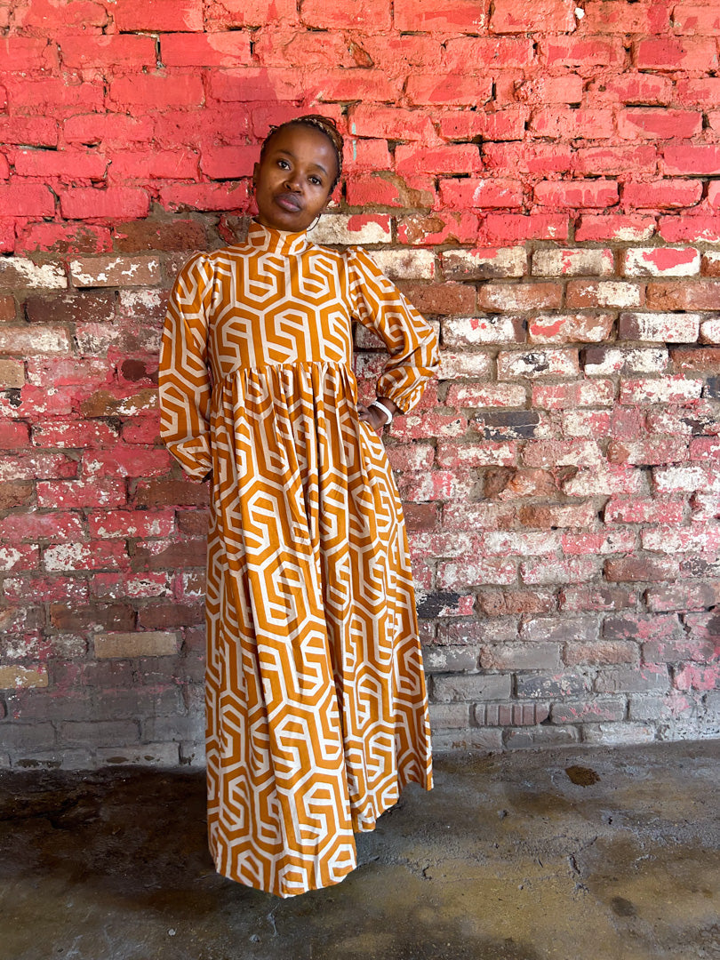 Buyi Dress Rust Print - DR PACHANGA